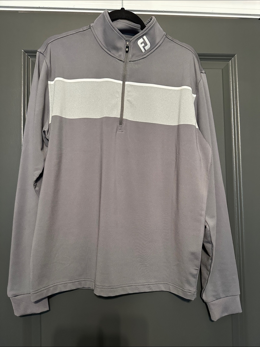 FootJoy Gray and Light Gray Quarter-Zip Pullover